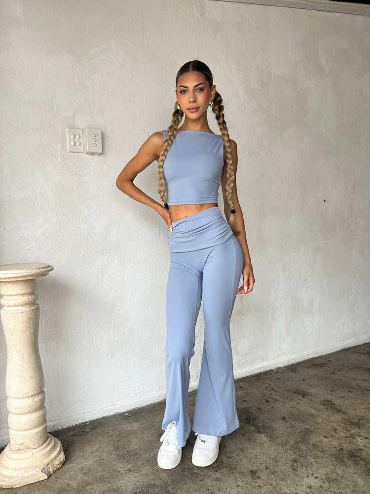 Crush Flared Leggings - Cloud