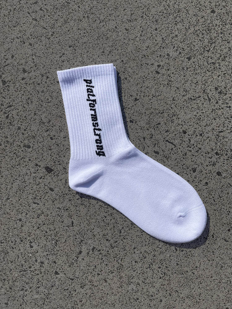 P-Strong Crew Socks - W/BK