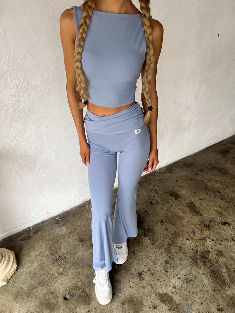 Crush Flared Leggings - Cloud
