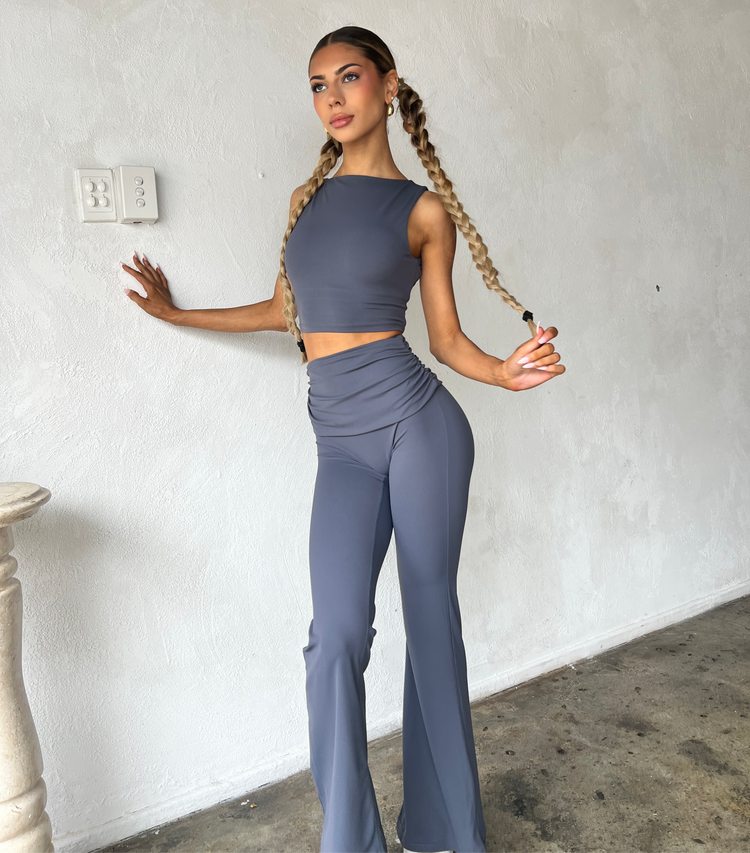 Crush Flared Leggings - Dusk