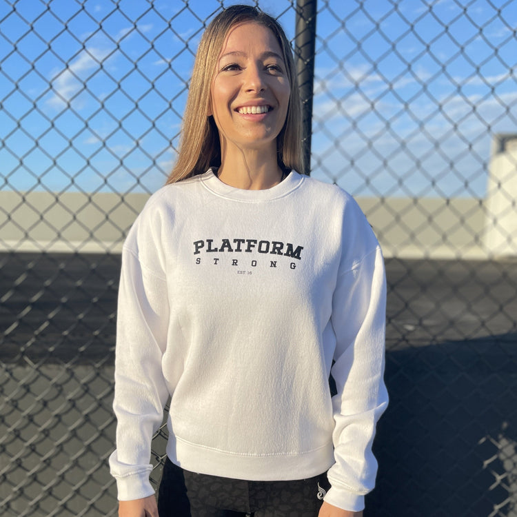 White 'Platform Strong EST 16' Oversized Jumper