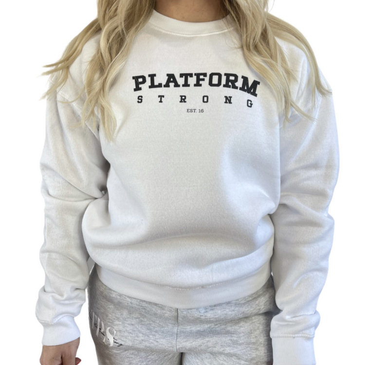 White 'Platform Strong EST 16' Oversized Jumper