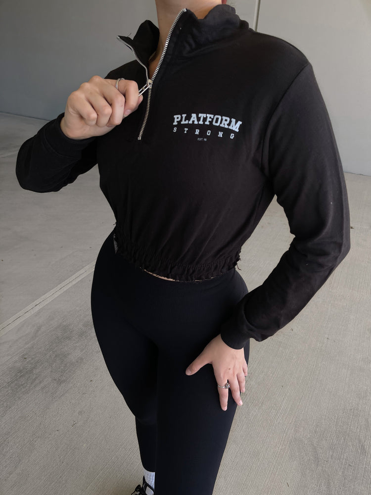 Black ‘Platform Strong’ Cropped Jumper