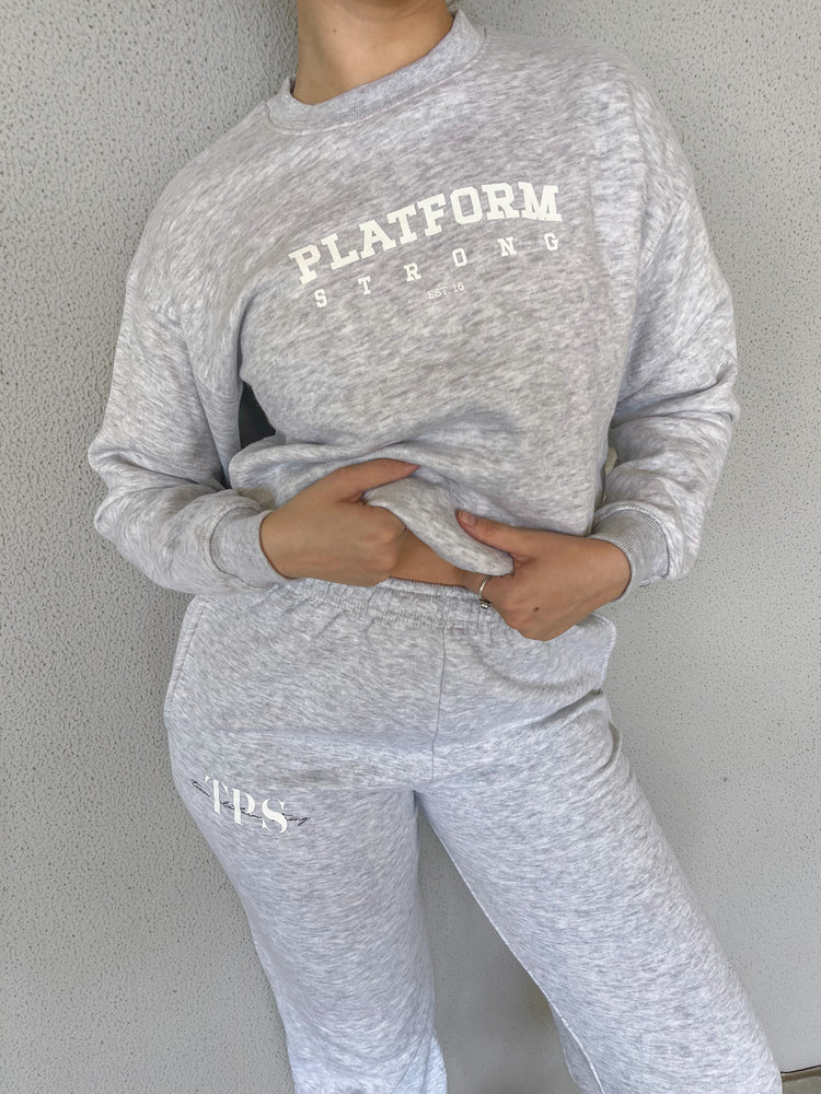 Grey 'Platform Strong EST 16' Oversized Jumper